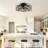 20" Flush Mount Caged Ceiling Fans With Lights And Remote-1199998159