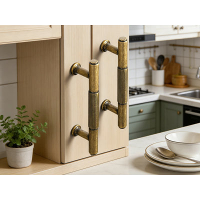 Antique Brass Cabinet Pulls And Drawer Handles - 3 Inch Center-To-Center Vintage Bar Pulls, Solid Zinc Alloy Construction For Kitchen And Furniture Hardware