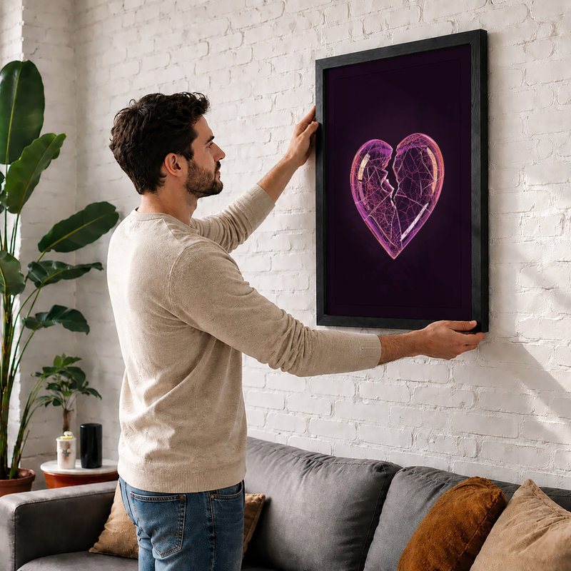 Fractured Light Modern - Framed Print, Black, A4 - 29.7 x 21.0 cm
