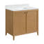 Meuble-lavabo en rotin 36 po avec comptoir en marbre de culture Whitney-128635713