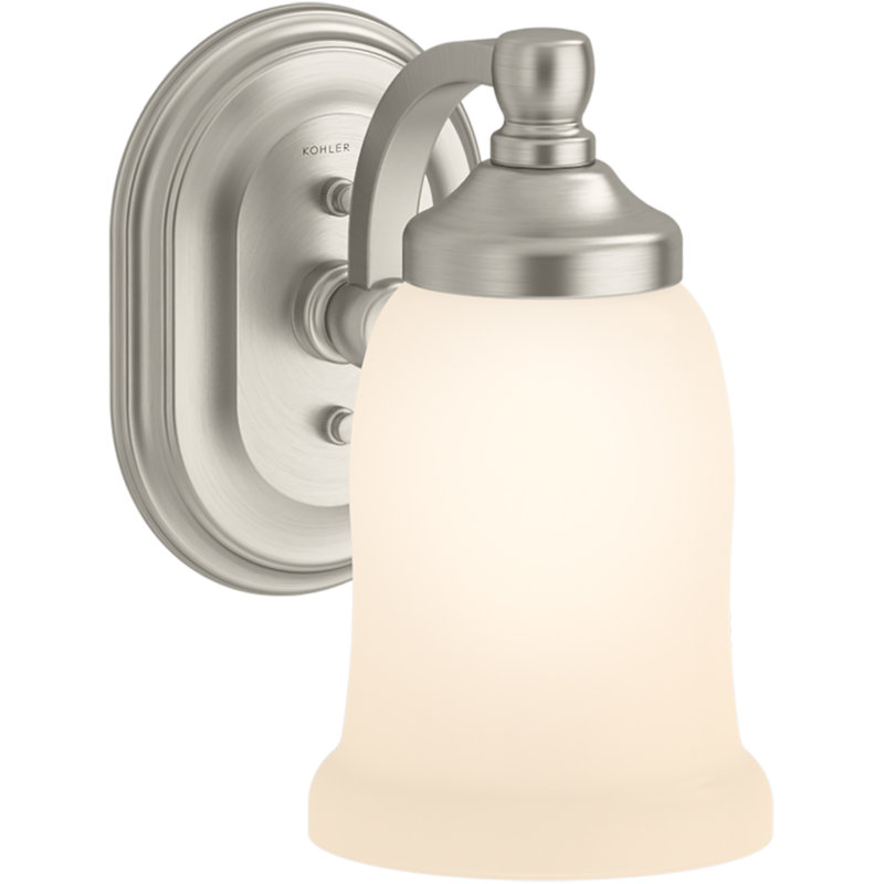 Bancroft 1 Light Indoor Bathroom Wall Sconce, Position Facing Up or Down, UL Listed, Brushed Nickel