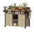 Outdoor Wicker Bar Cart with Storage & Extendable Top - Rolling Kitchen Island for Patio, Backyard, and Entertaining