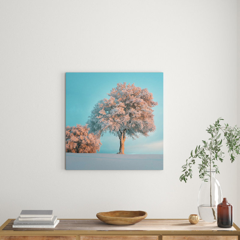 'Tree in the Snow' Graphic Art Print, 70cm H x 70cm W x 1.8cm D