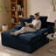 Très grande méridienne intérieure, canapé-lit rembourré 67 po avec porte-gobelets et 3 coussins-361561020