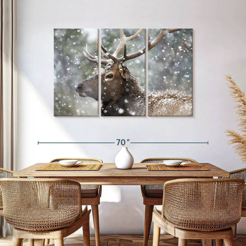 Brampt Winter Snow Elk, 36" H x 57" W
