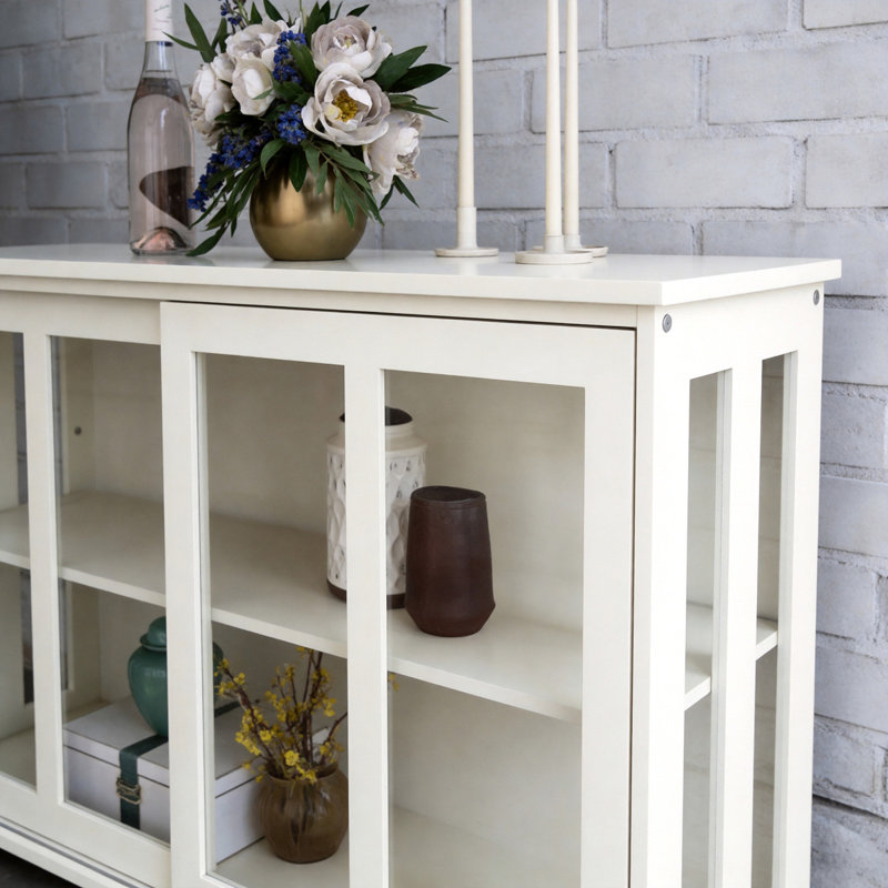 Support de cuisine blanc avec rangement en verre, Blanc