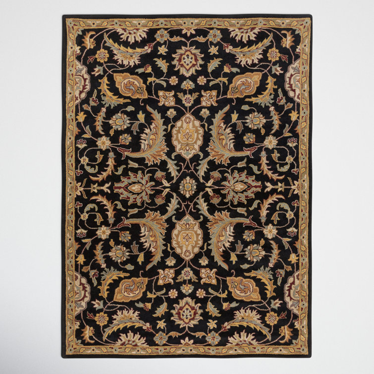 Torino Oriental Handmade Tufted Wool Black/Camel/Beige/Brown Area Rug
