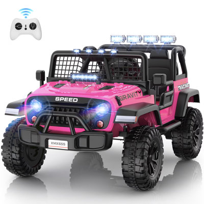 Voiture à 2 places avec jouets à télécommande 24V avec télécommande, camion électrique pour enfants, voiture à piles avec affichage de la batterie, musique, lumières DEL, Bluetooth