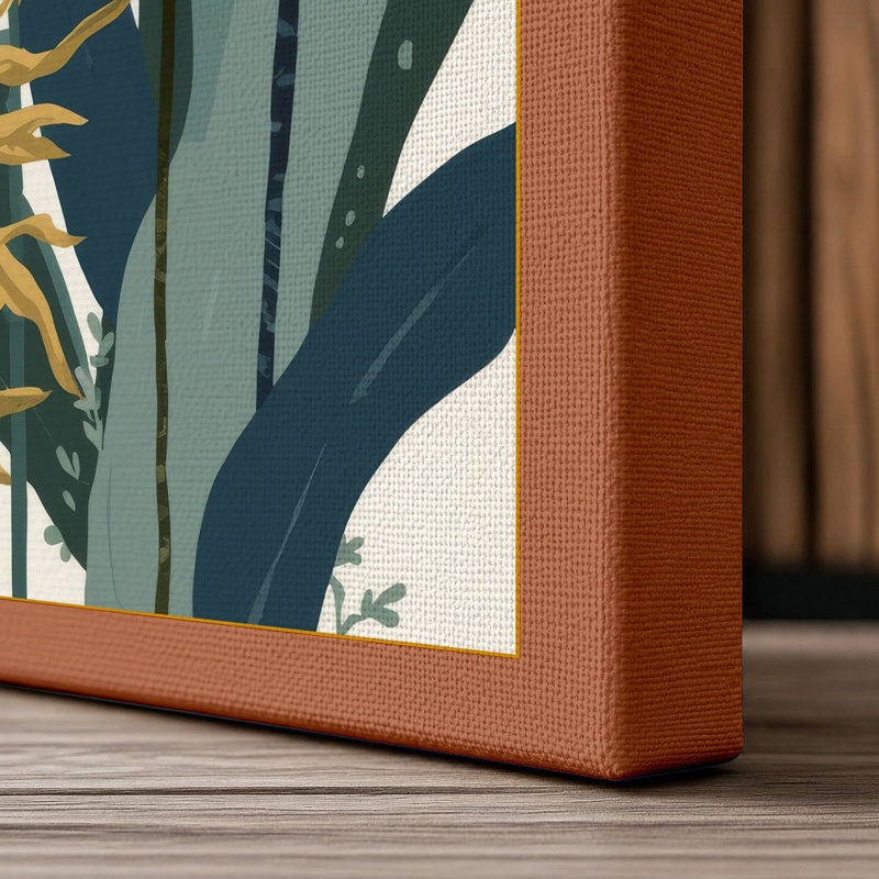 Study Botanical - Wrapped Canvas, 36x24 - 91.4 x 61.0 cm, Terracotta Border