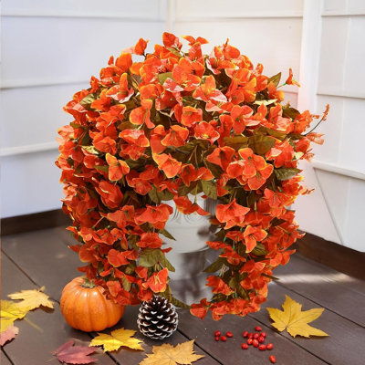 2-Pack Artificial Orange Trailing Flowers – UV-Resistant Faux Outdoor Vines