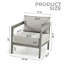 Chaise longue d'extérieur en aluminium 2 pièces Trombley avec coussins gris
