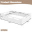 Lit plateforme grand format avec garde-corps pleine longueur, base de lit grand profil bas, aucun sommier tapissier requis, blanc-1683242342-1683242343