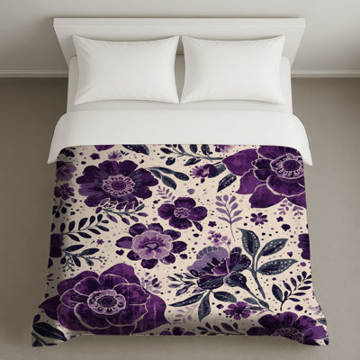 Purple Floral Pattern Duvet Covers