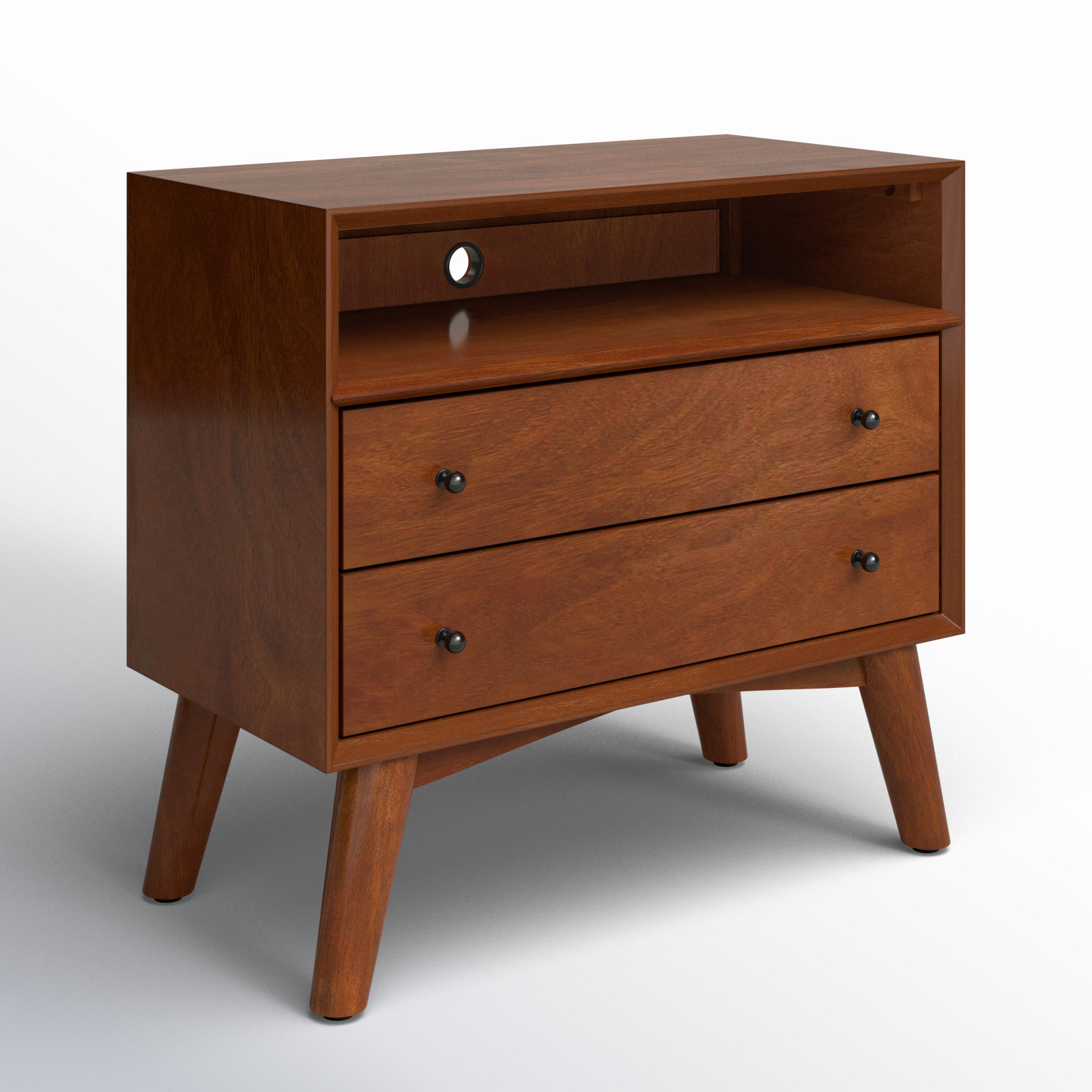 Williams Mahogany Nightstand with Shelf, Chestnut