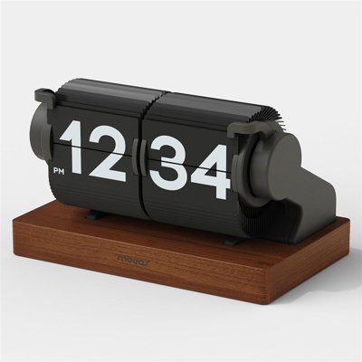 Mini-réveil à bascule automatique, rechargeable, minuterie/alarme/calendrier (noir)