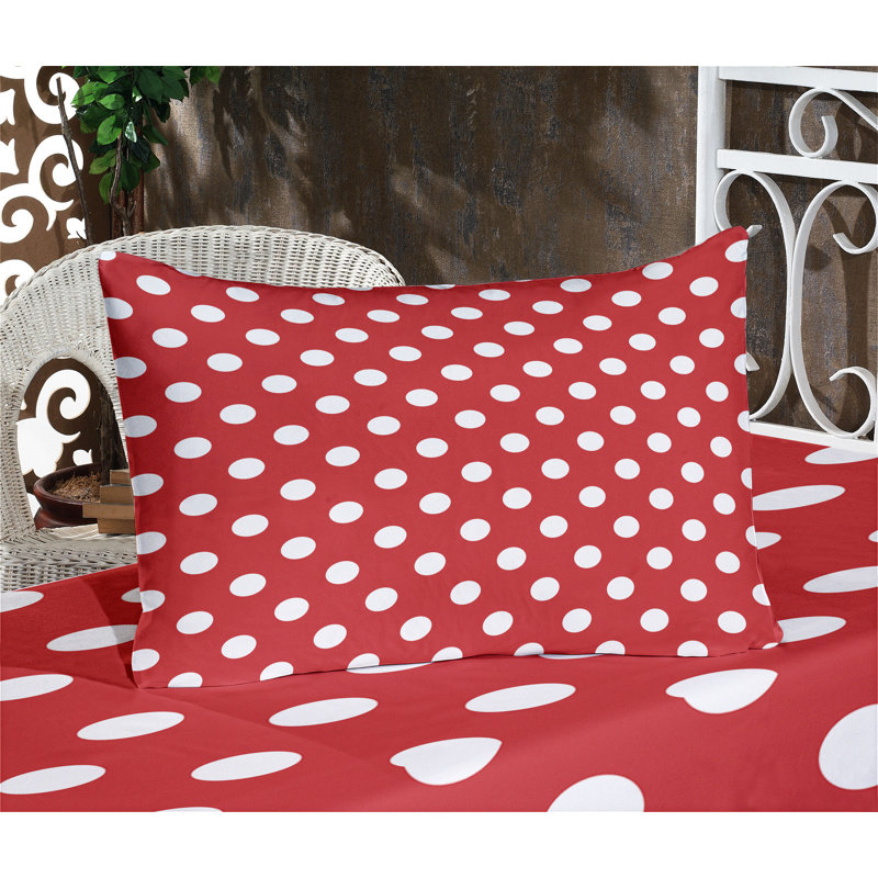 Ensemble de draps et taies décoratives Ambesonne Retro, vermillon, Ensemble de draps pour lit simple + 1 drap-housse 