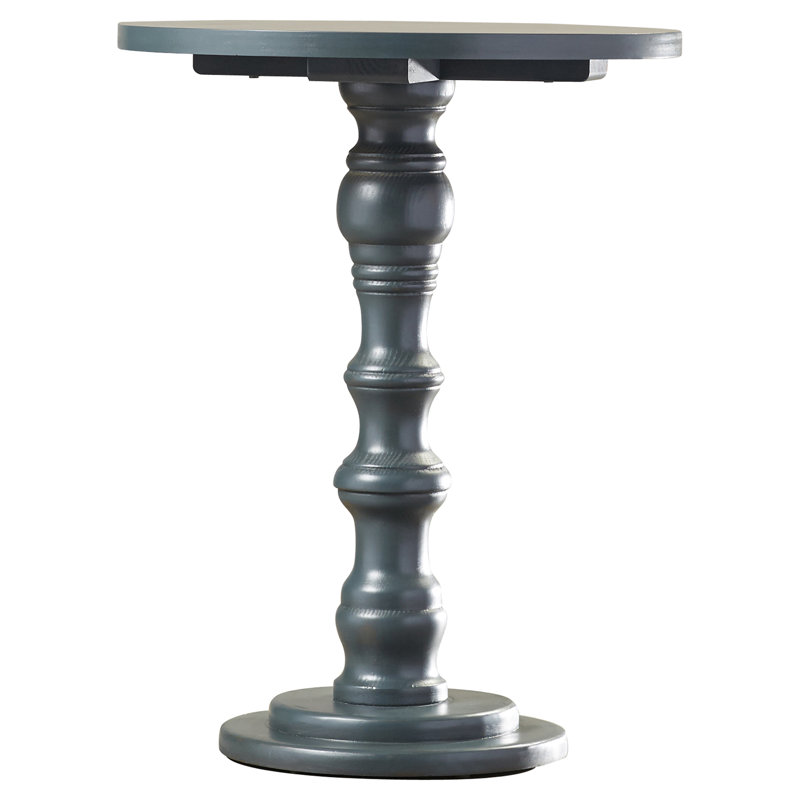 Willhite Solid Wood End Table, Steel Teal