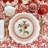 Round Christmas Tablecloth - Red and White Carmen-1119744756