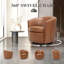 Modern Swivel Accent Chair in Faux Leather, 360° Rotation & Plush Seat for Home-369942386