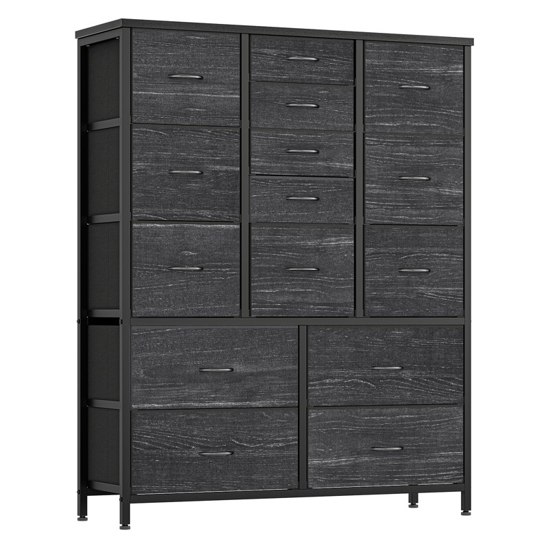 Alixx 15 Drawer Storage Drawer, Black