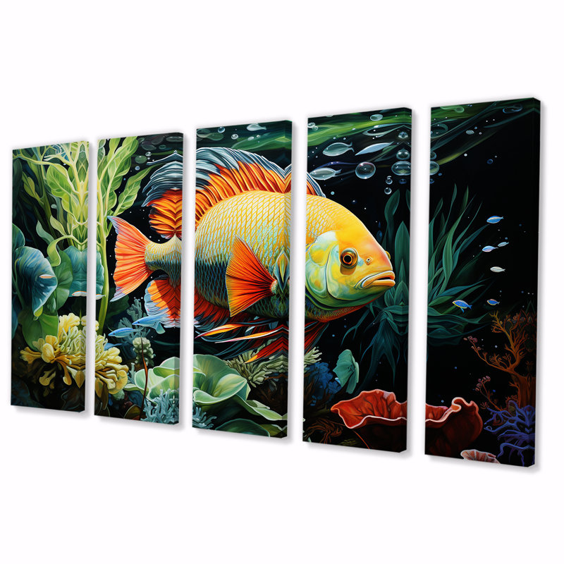 5 pièces d'art mural, H 32 po x l 80 po