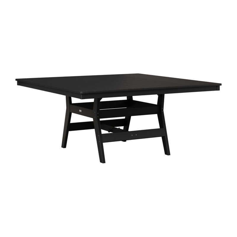 Berlin Gardens Harbor 66" Square Dining Table, Black, Black