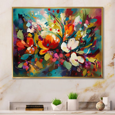 Rynette Red Vibrant Garden Symphony III - Floral Wall Art
