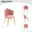 Tabouret de coiffeuse avec dossier en velours et pieds dorés-2056156257