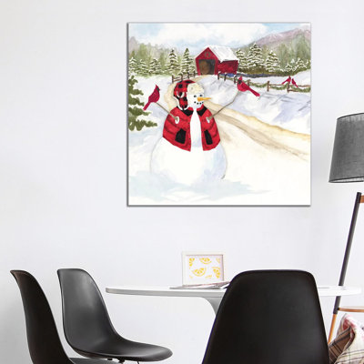 Snowman Christmas III by Tara Reed - Wrapped Canvas Painting