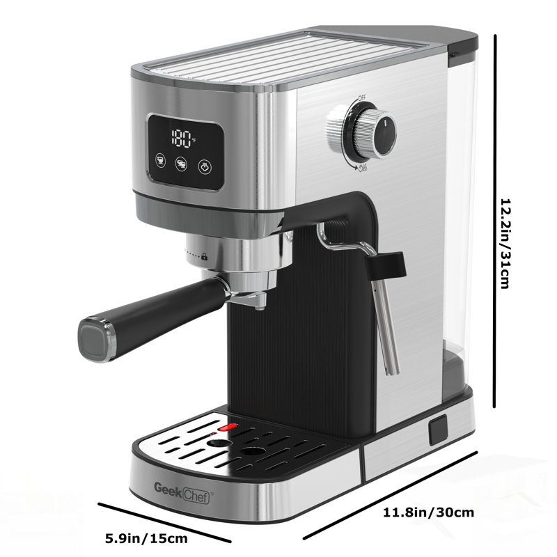 Geek Chef Espresso Machine With ESE POD Filter, Milk Frother, And Precise Controls For Perfect Home Brews