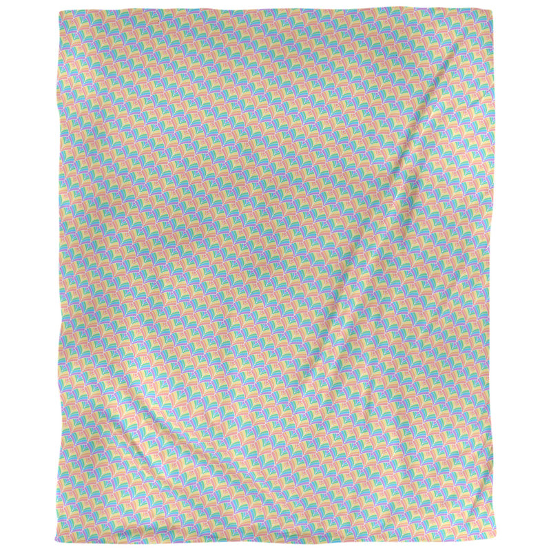 Tissu d’échelle en arc-en-ciel, Bleu / orange, L 60 po x l 36 po, Polyester filé