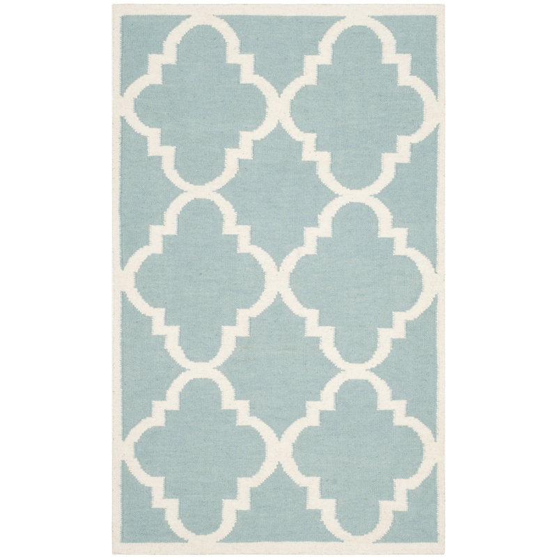 Capirano Geometric Wool Hand Woven Area Rug, Rectangle 122 x 183 cm