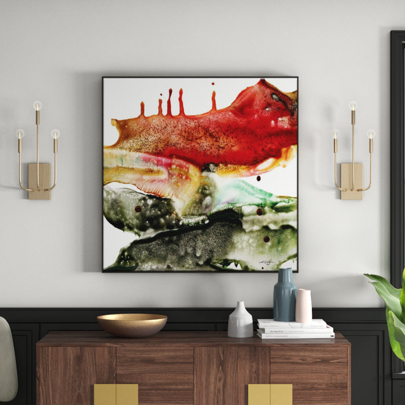 Kathy Morton Stanion - Painting on Canvas, 102cm H x 102cm W, Black Floater Frame