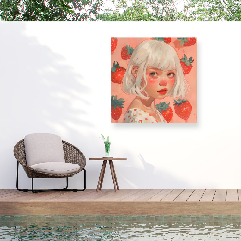 Toile d'extérieur Andreas Magnusson Strawberry Girl One, H 24 po x l 24 po