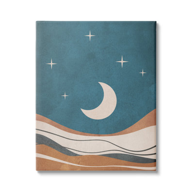 «Nighttime Moon Stars Abstract Desert Sands» par JJ Design House LLC - impression