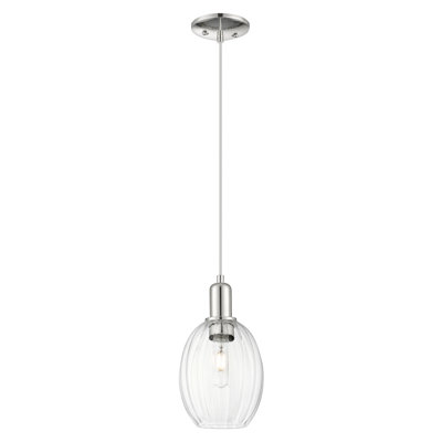 Downtown Urban - Preston - 1 Light 6" Bell Shade Cord Hung Mini Pendant