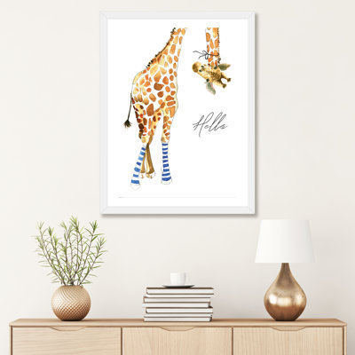 Girafe avec des chaussettes par Mercedes Lopez Charro - impression d'art graphique