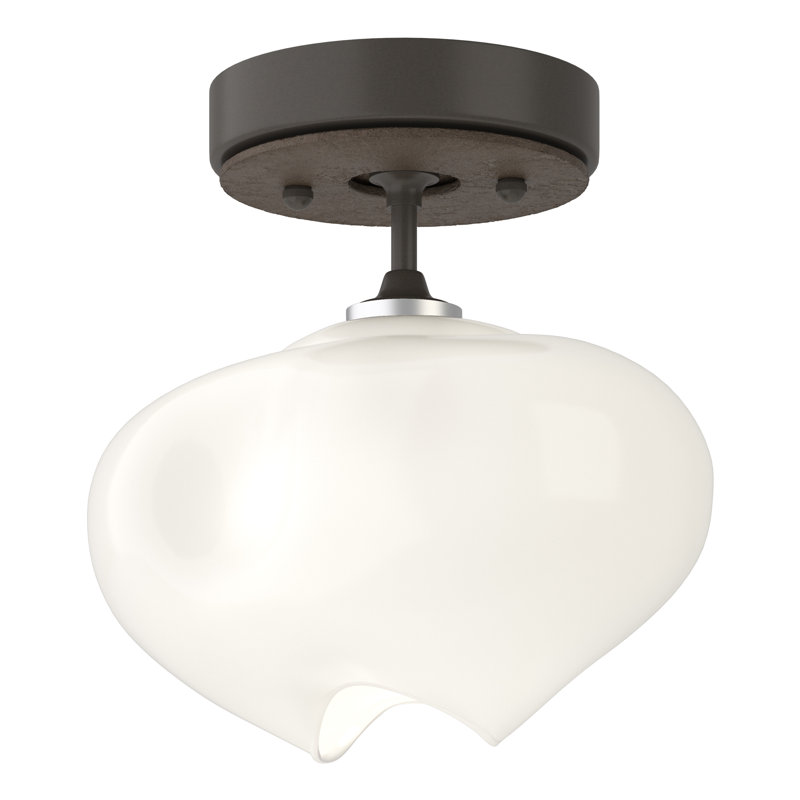 Ume Frosted Glass 1 - Light Semi Flush Mount, Dark Smoke, Bronze