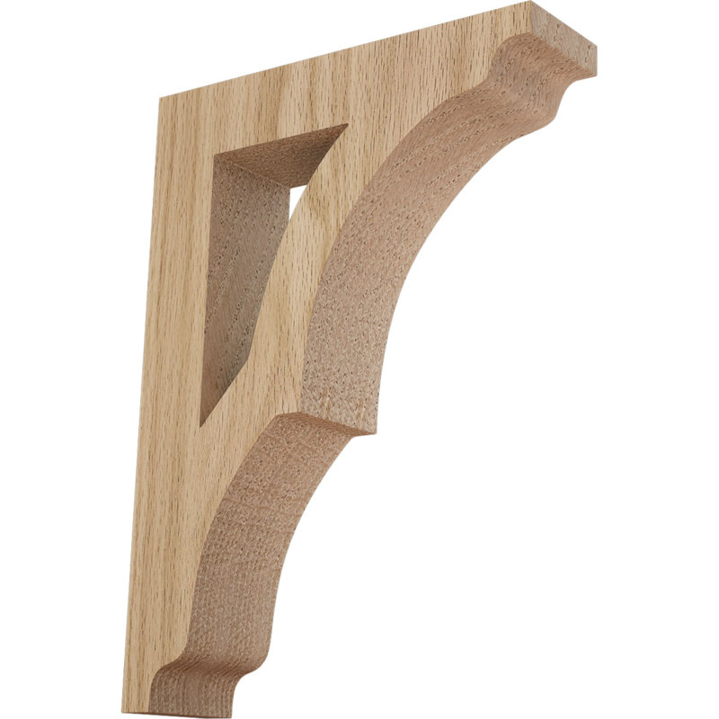 Avila Wood Bracket (Set of 2), Red Oak, 9'' H x 1.75'' W x 6.5'' D