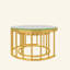 Ensemble de 2 tables basses gigognes rondes, table basse ronde moderne avec structure en métal doré, tables d'appoint gigognes pour salon ou appartement-1639108257
