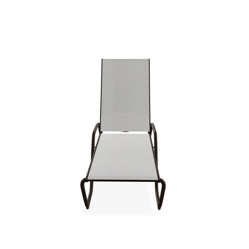 Outdoor Rust-Resistant Metal Chaise Lounge, Textured Kona, Amalfi