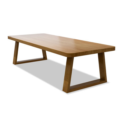 Simple rectangular solid wood conference table