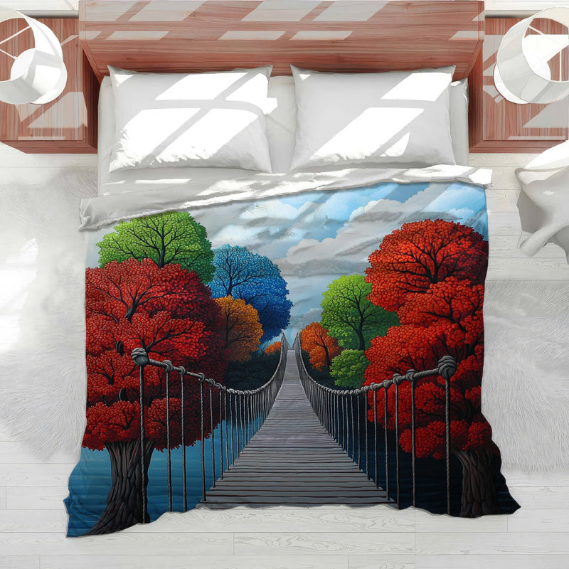 Suspension Bridge Bedding Architecture Comforter Eclectic, Twin XL Comforter