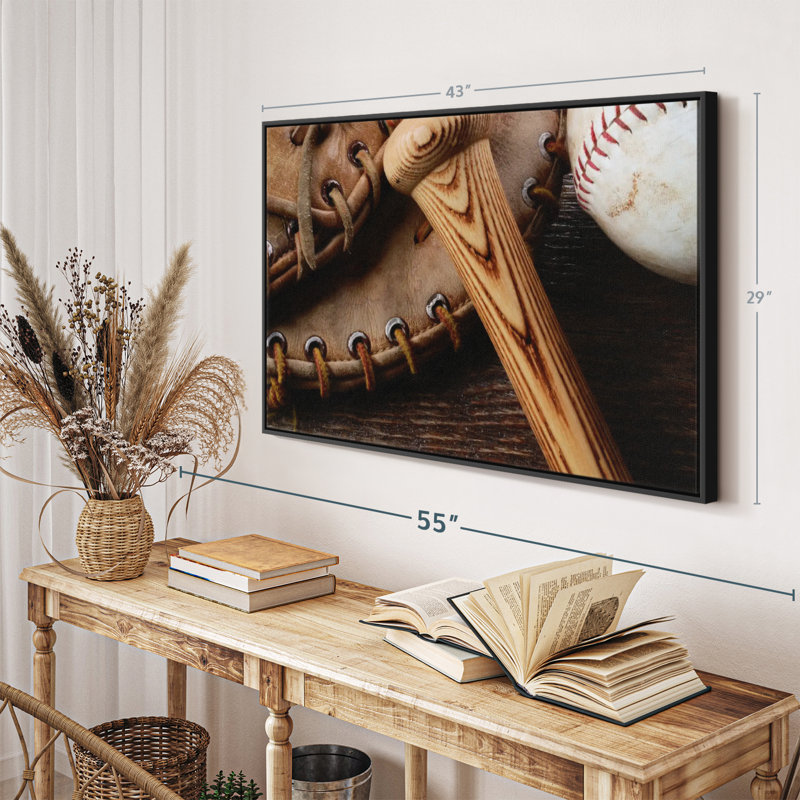 «Old Baseball Stuff», reproduction sur toile, H 29 po x l 43 po