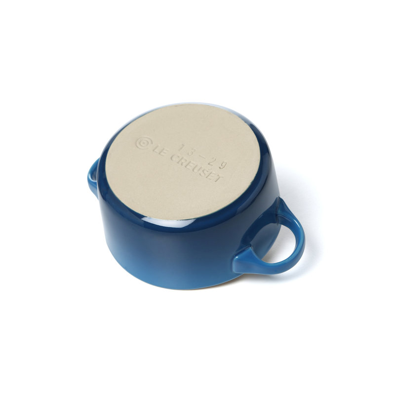 Le Creuset Stoneware Set of 4 - 8 oz. Mini Round with Lids and Cookbook, Marseille