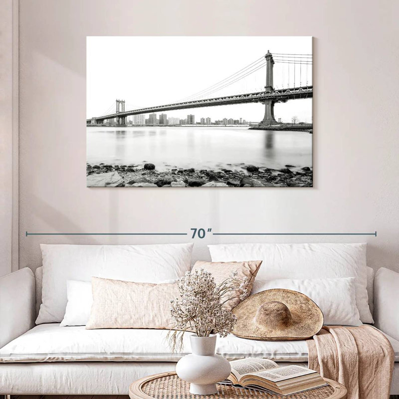 Lilie Monochrome Manhattan Bridge, 30" H x 45" W