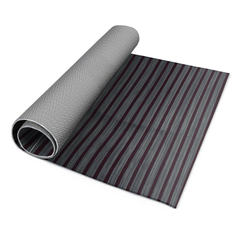 Tapis intérieur / extérieur gris HorizontalStripes, Rectangle 9 pi x 12 pi