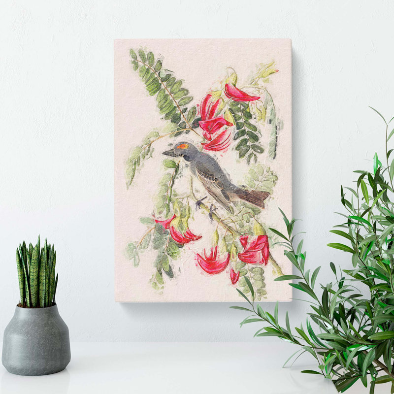 Piping Flycatcher Bird by John Audubon - Wrapped Canvas, 76cm H x 50cm W x 3cm D
