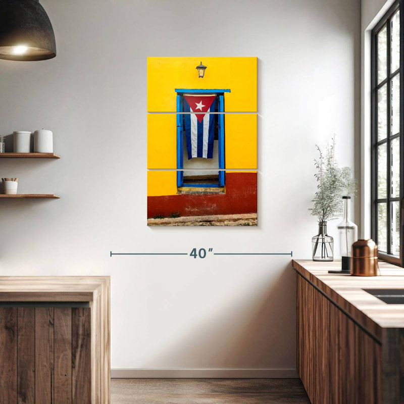 Lilie Hanging Cuban Flag, 38" H x 24" W