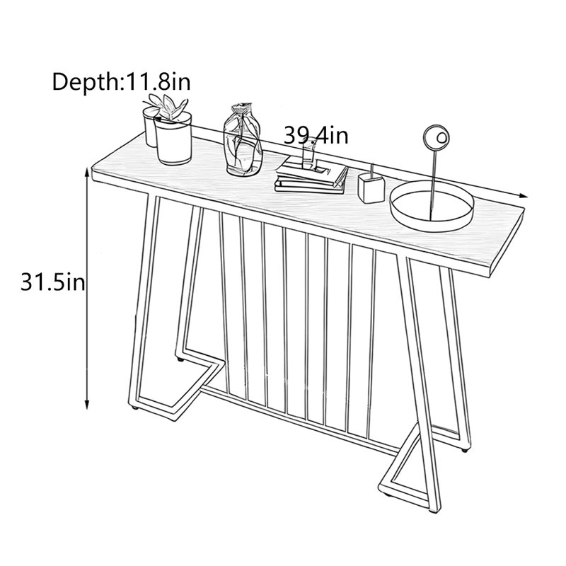 Console Nordic Luxury, Blanc, H 31,5 po x l 39,4 po x P 11,8 po